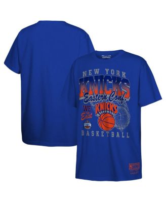 Mitchell & Ness - Big Boys and Girls Blue New York Knicks 2025 NBA Playoffs Retro Monumental T-Shirt