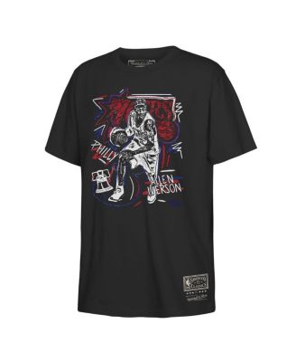 Mitchell & Ness - Big Boys and Girls Allen Iverson Black Philadelphia 76ers Chalked Up T-Shirt