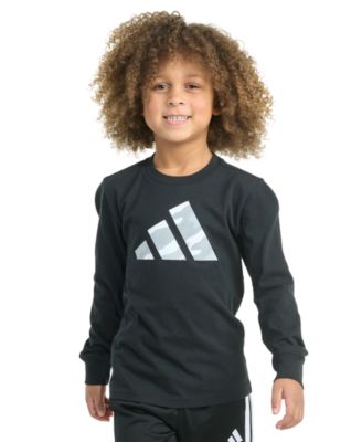 adidas - Toddler & Little Boys Long-Sleeve Halftone Camo Logo Cotton T-Shirt