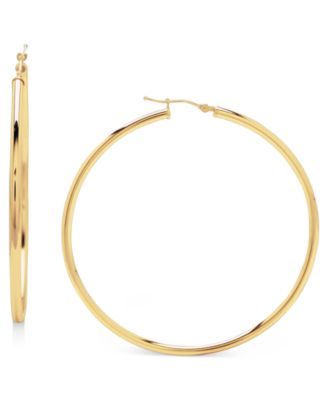 Macy's - 14k Gold Earrings, Large Polished Hoop
