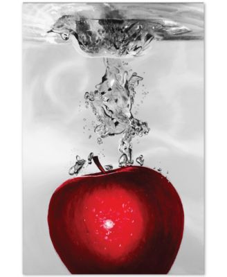 Trademark Global - Roderick Stevens 'Red Apple Splash' Canvas Wall Art