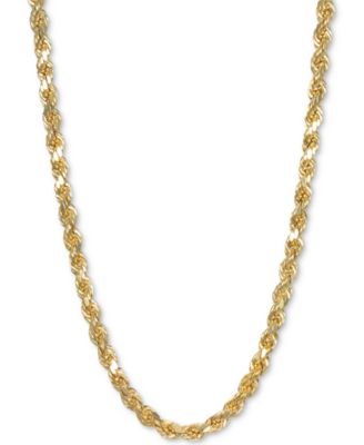 Italian Gold - 24" Rope Chain Necklace in 14k Gold