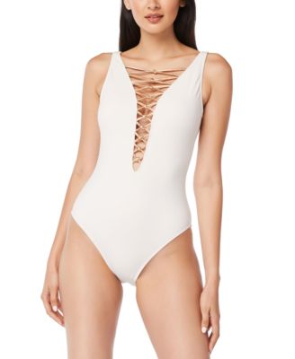 Bleu by Rod Beattie - Lace-Down One-Piece Swimsuit