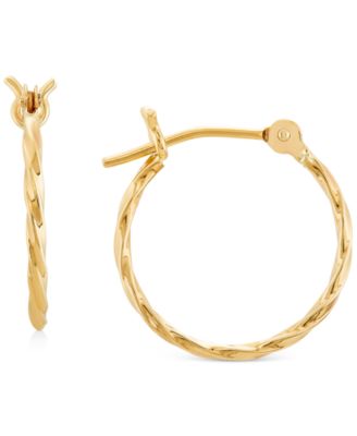 Macy's - Twist Small Hoop Earrings in 10k Gold