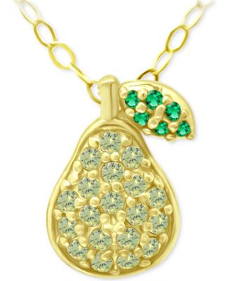 Giani Bernini - Cubic Zirconia Pear Pendant Necklace, 16" + 2" extender