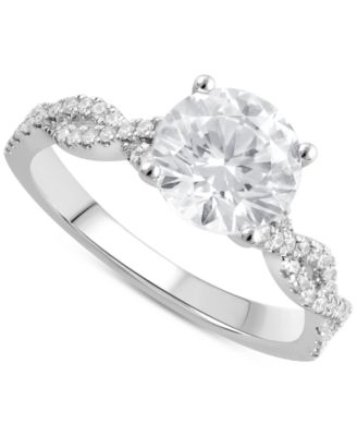 Badgley Mischka - Certified Lab Grown Diamond Twist Engagement Ring (2 ct. t.w.) in 14k Gold