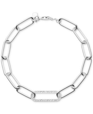Ralph Lauren - Crystal Pav&eacute; Open Link Chain Bracelet in Sterling Silver