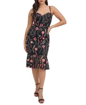 Siena - Women's Embroidered Lace Midi Dress