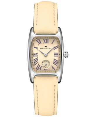 Hamilton - Women's Swiss American Classic Small Second Beige Leather Strap Watch 24x27mm
