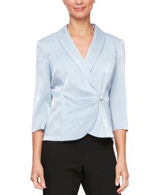 Alex Evenings - Women's Structured Shawl-Collar Blouse