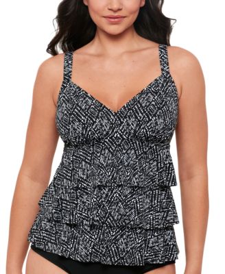 Swim Solutions - Women's Printed Triple Tier Tankini Top
