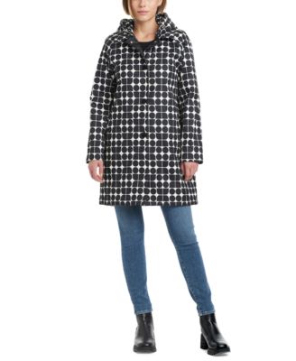 kate spade new york - Women's Hooded Printed A-Line Raincoat