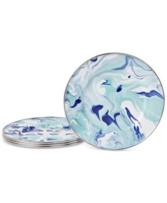 Golden Rabbit - Lagoon Enameled Steel Sandwich Plates, Set of 4