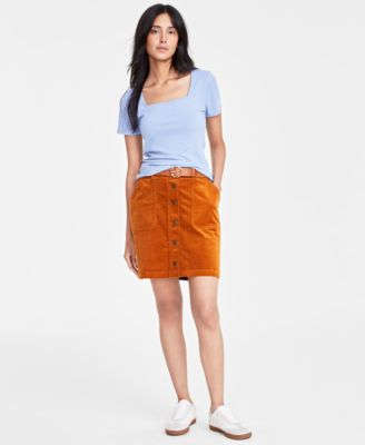 On 34th - Women's Knit Square-Neck Top