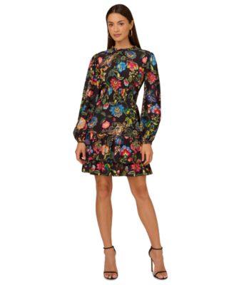 Adrianna by Adrianna Papell - Women's Ruffled Floral Fit & Flare Dress