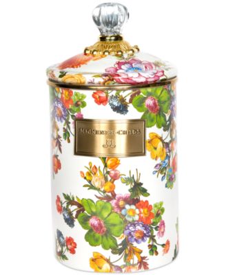 Mackenzie-Childs - White Flower Market Large Canister