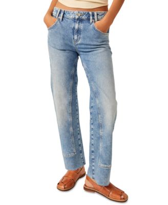Free People - Women's Risk Taker Mid-Rise Straight-Leg Jeans