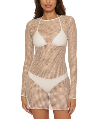 Becca - Women's Metallic Fishnet Cover-Up Dress