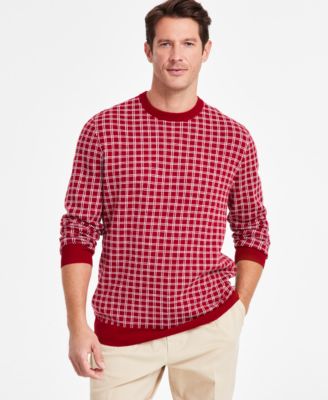 Club Room - Men's Clean Check Merino Sweater