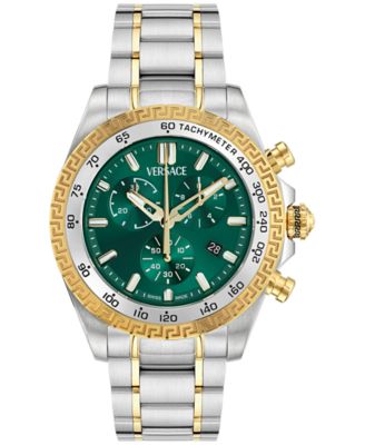 Versace - Men's Swiss Chronograph X Two-Tone Stainless Steel Bracelet Watch 44mm