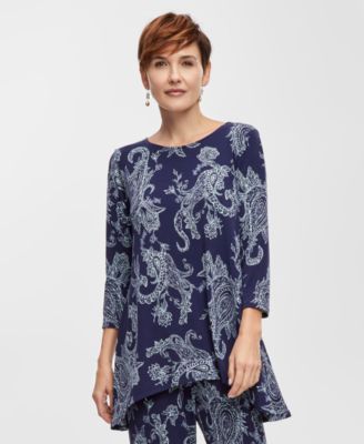 JM Collection - Petite Paisley-Print Swing Top
