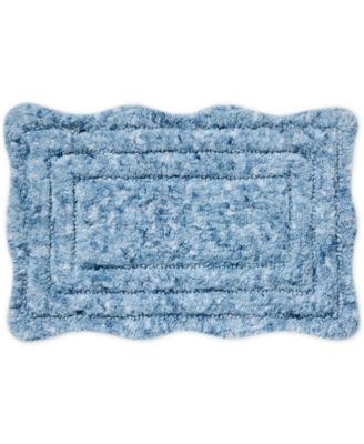 Loloi - Niki Blue Scallop Skid-Resistant Bath Rug, 20" x 32"