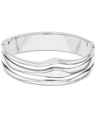 Calvin Klein - Stainless Steel Wavy Triple-Row Bangle Bracelet