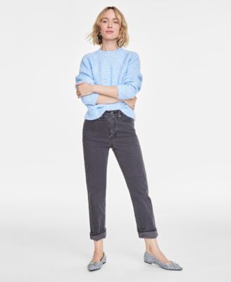 On 34th - Women's Crewneck Faux-Pearl Cable-Knit Sweater