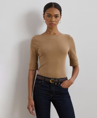Lauren Ralph Lauren - Stretch Cotton Boatneck T-Shirt