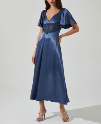 ASTR the Label - Women's Aurelia Flutter-Sleeve Lace-Inset  Dress