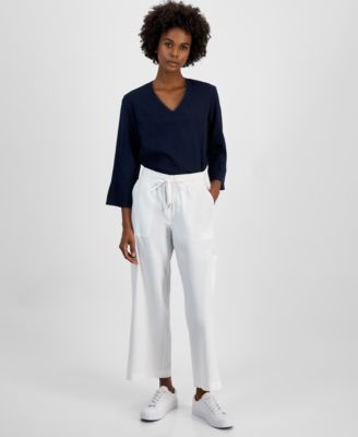 Nautica Jeans - Women's Wide-Leg Drawstring Cargo Pants