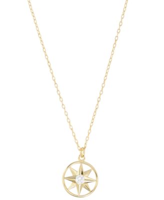 Macy's - Cubic Zirconia Openwork Compass Pendant Necklace, 16" + 2" extender