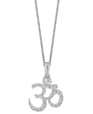 Macy's - Diamond OM 18" Pendant Necklace (1/6 ct. t.w.) in 14k Gold
