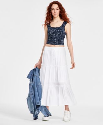 Celebrity Pink - Juniors' Ruffle-Tiered High-Waisted Maxi Skirt