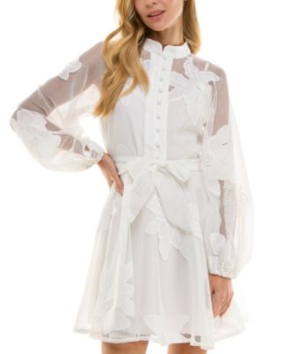 SENI & CADE - Juniors' Jacquard Mesh Dress