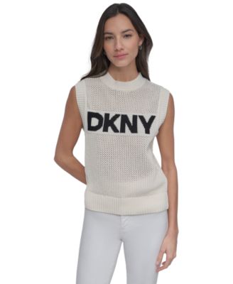 DKNY Jeans - Women's Cotton Logo Sleeveless Sweater