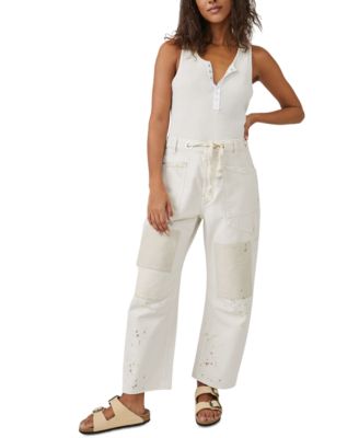 Free People - Women's Moxie Drawstring Barrel-Leg Jeans