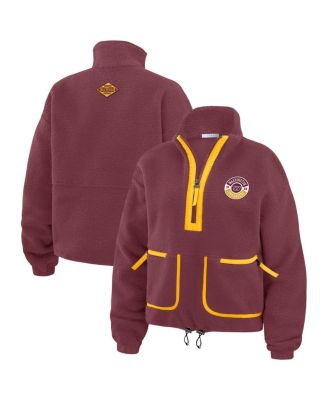 WEAR by Erin Andrews - Women's Burgundy Washington Commanders Polar Fleece Half-Zip Jacket