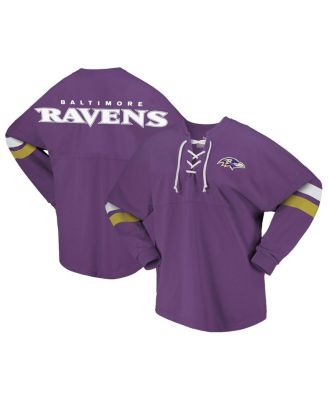 Fanatics - Women's Purple Baltimore Ravens Spirit Jersey Lace-Up V-Neck Long Sleeve T-Shirt