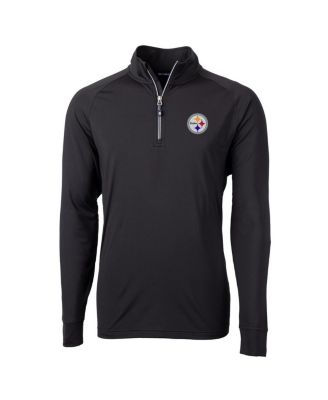 Cutter & Buck - Men's Black Pittsburgh Steelers Big & Tall Adapt Knit Quarter-Zip Pullover Jacket