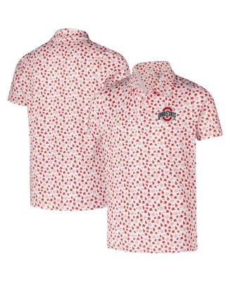 Garb - Big Boys and Girls White Ohio State Buckeyes Earnest Allover Print Polo