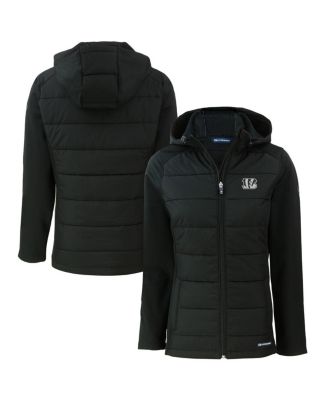 Cutter & Buck - Women's Cutter Buck Black Cincinnati Bengals Evoke Hybrid Eco Softshell Full-Zip Hoodie Jacket