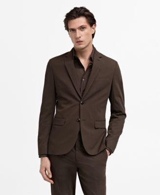 MANGO - Men's Stretch Fabric EU Super Slim-Fit Suit Blazer