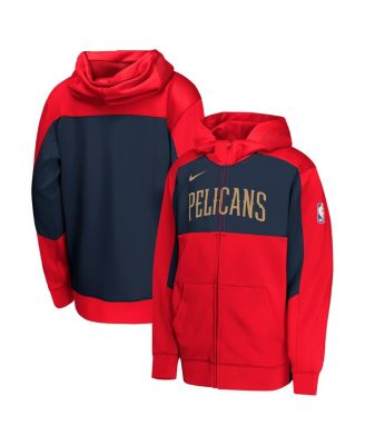 Nike - Youth Red/Navy New Orleans Pelicans Authentic On-Court Showtime Performance Full-Zip Hoodie