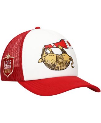 Lids - Men's White/Red Lone Star Armadillo Trucker Adjustable Hat