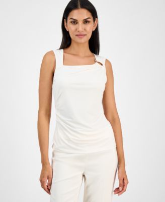 Anne Klein - Women's Asymmetrical-Neck Tank Top