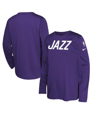 Nike - Big Boys and Girls Purple Utah Jazz 2024/25 City Edition Pregame Performance Long Sleeve Shooting T-shirt