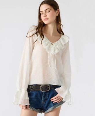 Steve Madden - Women's Double-Ruffle Hampton Blouse