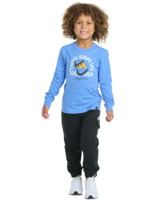 adidas - Toddler & Little Boys Long-Sleeve Graphic T-Shirt & Elastic-Waistband Cargo Jogger Pants, 2 Piece Set