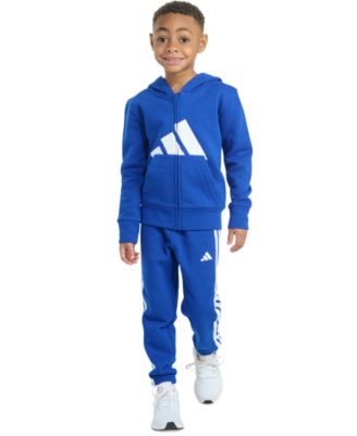 adidas - Toddler & Little Boys Long-Sleeve Essential Big Logo Fleece Jacket & Jogger Pants, 2 Piece Set